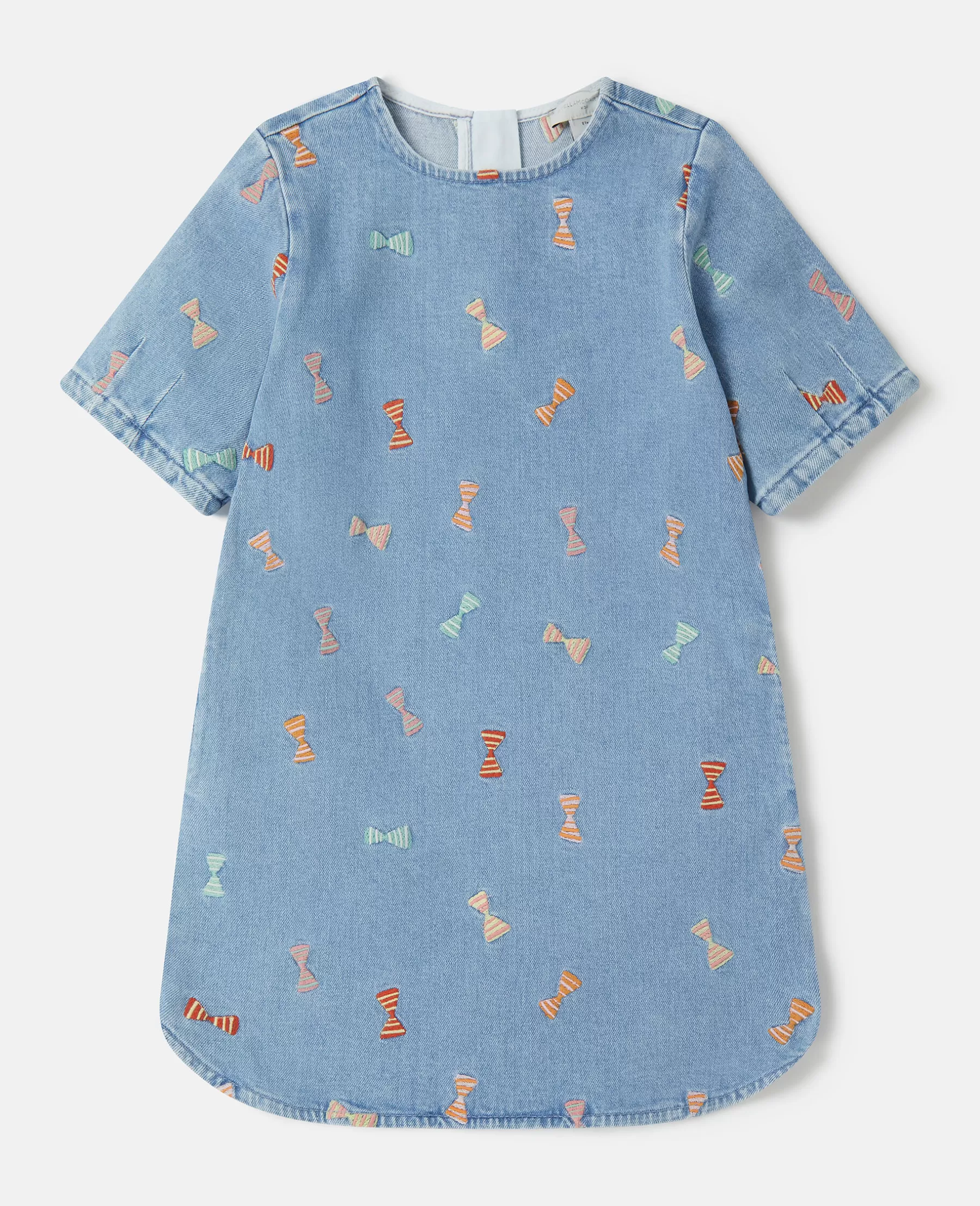 Stella McCartney Striped Bow Embroidery Denim Dress Best Sale