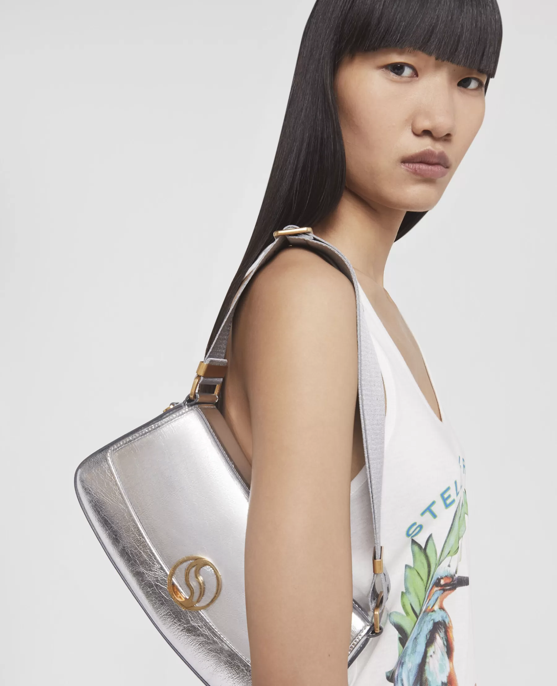 Stella McCartney S-Wave Metallic Shoulder Bag Discount